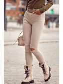 Jeanshose mit Löchern an den Knien, beige 66540 – Online-Shop – Boutique